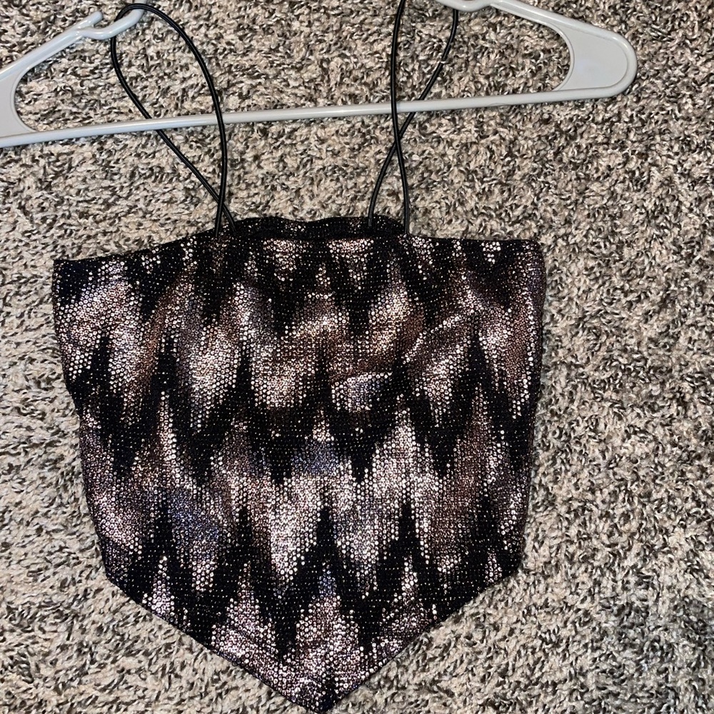 Extra small sparkly v front crop top from Rue21.